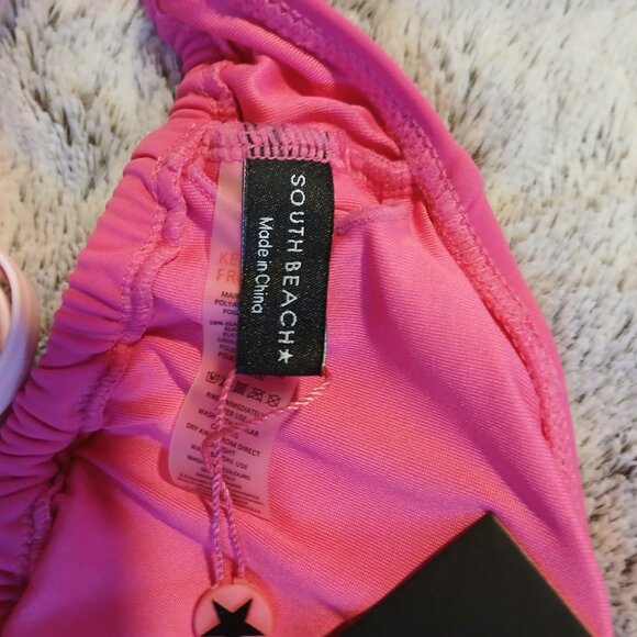 South Beach Women's Cross Front Halter Bikini Top Pink NWT - Picture 5 of 5